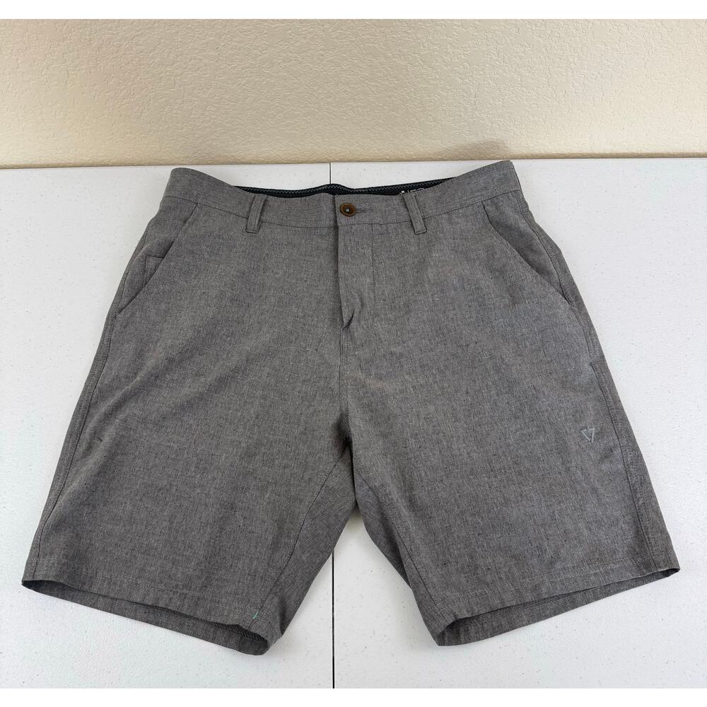 VISSLA Canyons Hybrid Shorts Stretch Recycled Gray Outdoors Mens Size 32